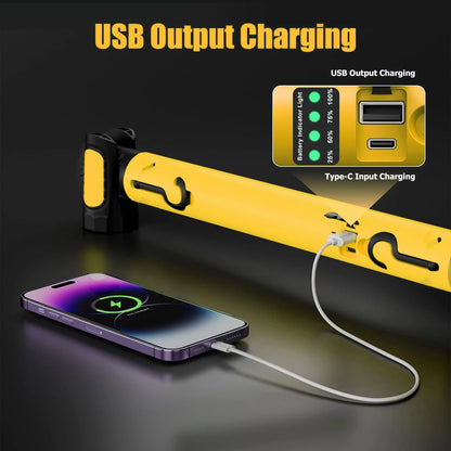 Super Bright Magnetic Work Light Built-In 5200Mah Rechargeable Battery Underhood Work Lamp Bar for Car Repair Outdoor Lighting