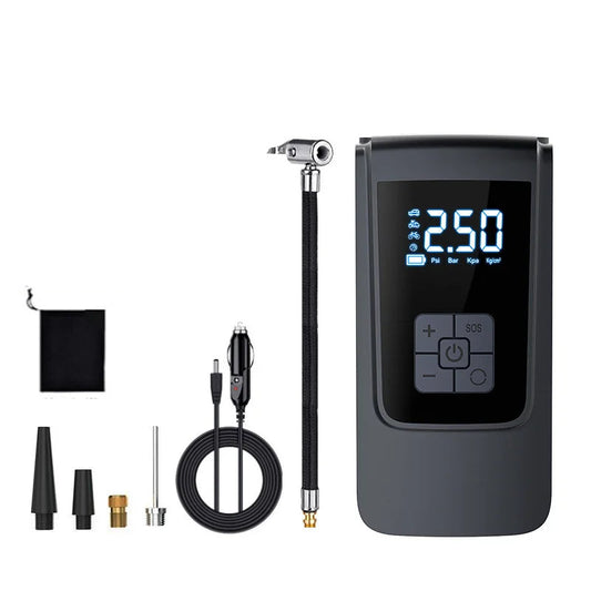 Portable Inflatable Air Pump Car Tire Inflator Highspeed Compressor with Barometer Electric Suitable for Motorcycle Bicycle Ball