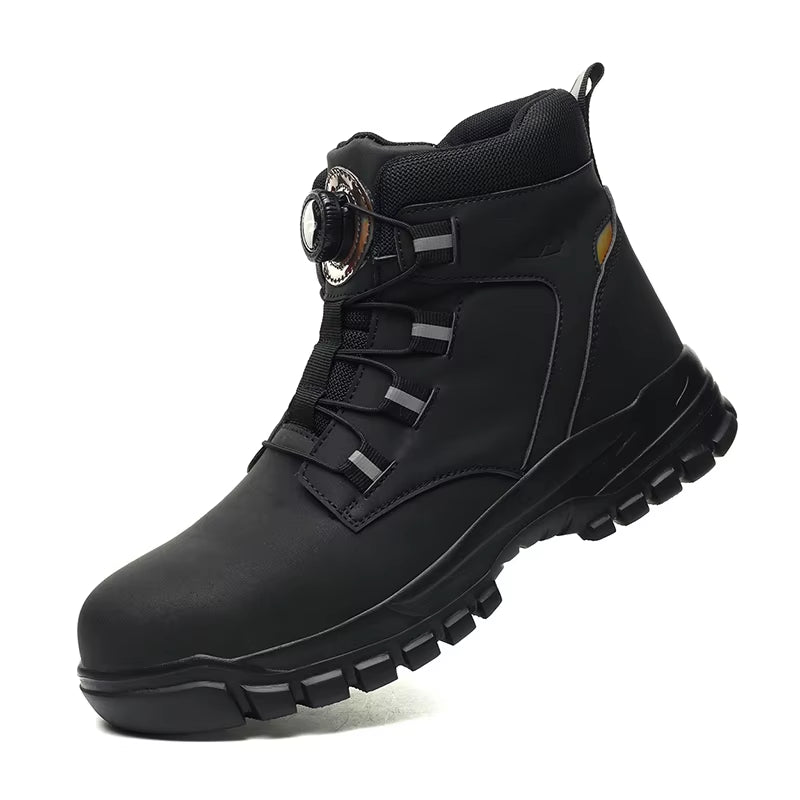 Waterproof Safety Boots Men Indestructible Steel Toe Work Boots Anti-Smash Stab-Resistant Safety Shoes Biker Botas Para Hombre