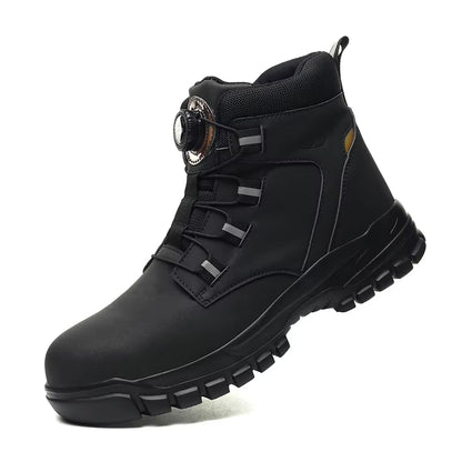 Waterproof Safety Boots Men Indestructible Steel Toe Work Boots Anti-Smash Stab-Resistant Safety Shoes Biker Botas Para Hombre