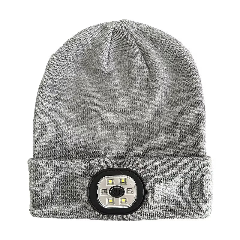 3-In-1 Function Bluetooth Beanie, Bluetooth Beanie with Light, Unisex 6 LED USB Rechargeable with Cordless Headphones Beanie
