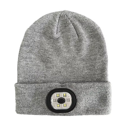 3-In-1 Function Bluetooth Beanie, Bluetooth Beanie with Light, Unisex 6 LED USB Rechargeable with Cordless Headphones Beanie