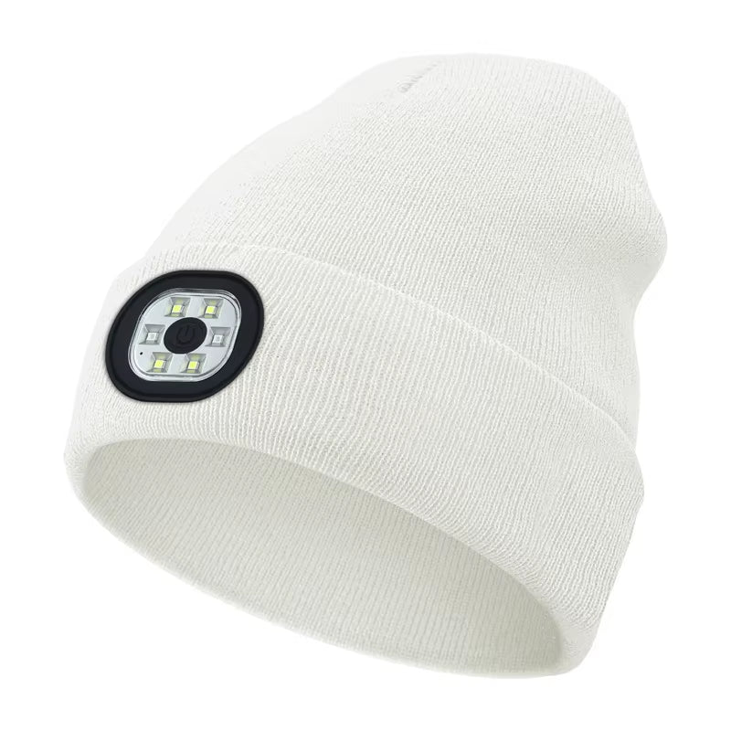 3-In-1 Function Bluetooth Beanie, Bluetooth Beanie with Light, Unisex 6 LED USB Rechargeable with Cordless Headphones Beanie