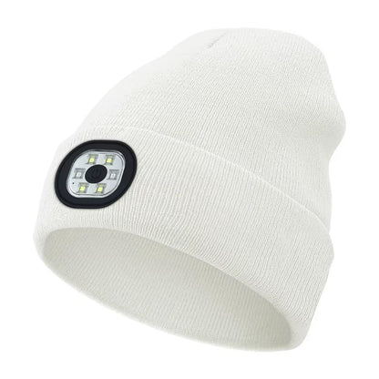 3-In-1 Function Bluetooth Beanie, Bluetooth Beanie with Light, Unisex 6 LED USB Rechargeable with Cordless Headphones Beanie