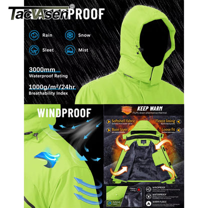 Fleece Lining Mountain Jackets Mens Hiking Jackets Outdoor Removable Hooded Coats Ski Snowboard Parka Winter Outwear