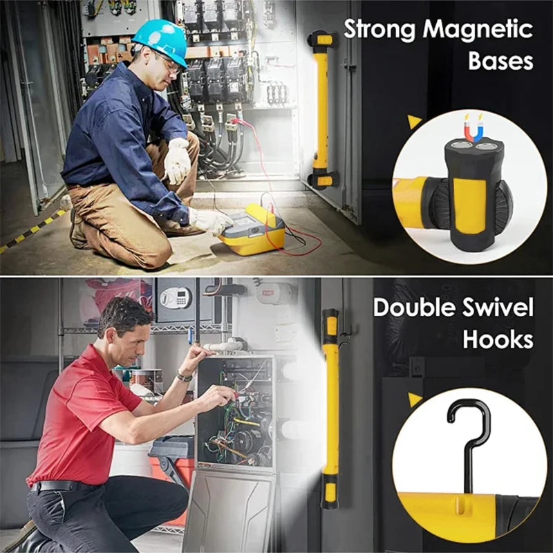 Super Bright Magnetic Work Light Built-In 5200Mah Rechargeable Battery Underhood Work Lamp Bar for Car Repair Outdoor Lighting