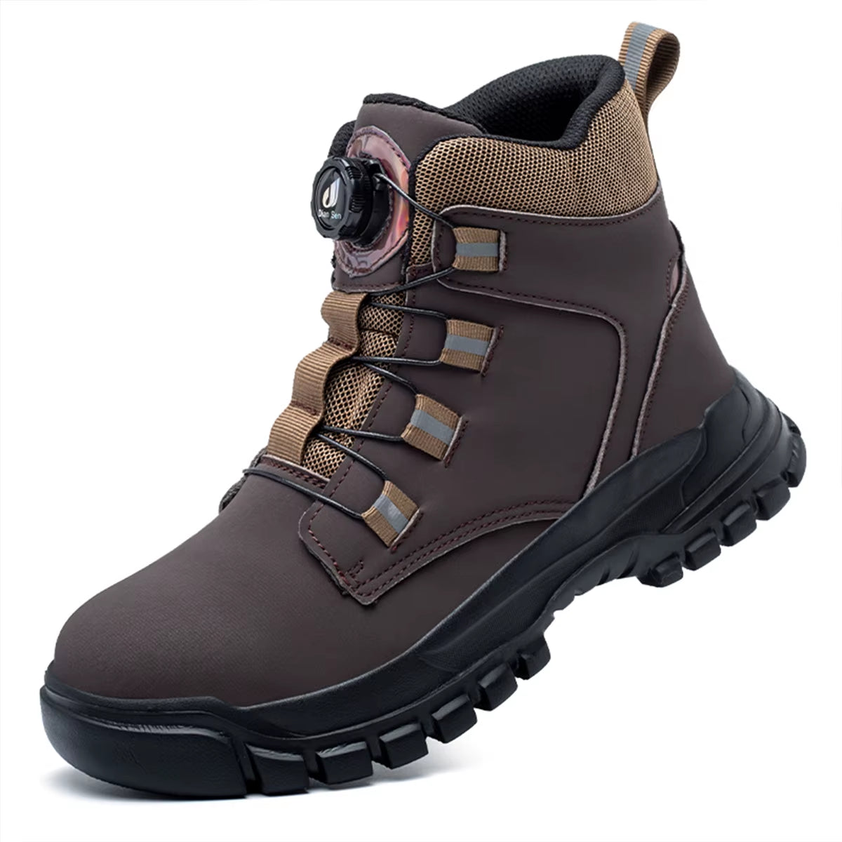 Waterproof Safety Boots Men Indestructible Steel Toe Work Boots Anti-Smash Stab-Resistant Safety Shoes Biker Botas Para Hombre