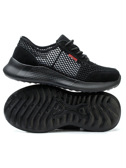 Breathable Men Work Shoes Summer Safety Shoes Lightweight Protective Sneakers Safety Steel Toe Shoes Men Puncture-Proof Boots