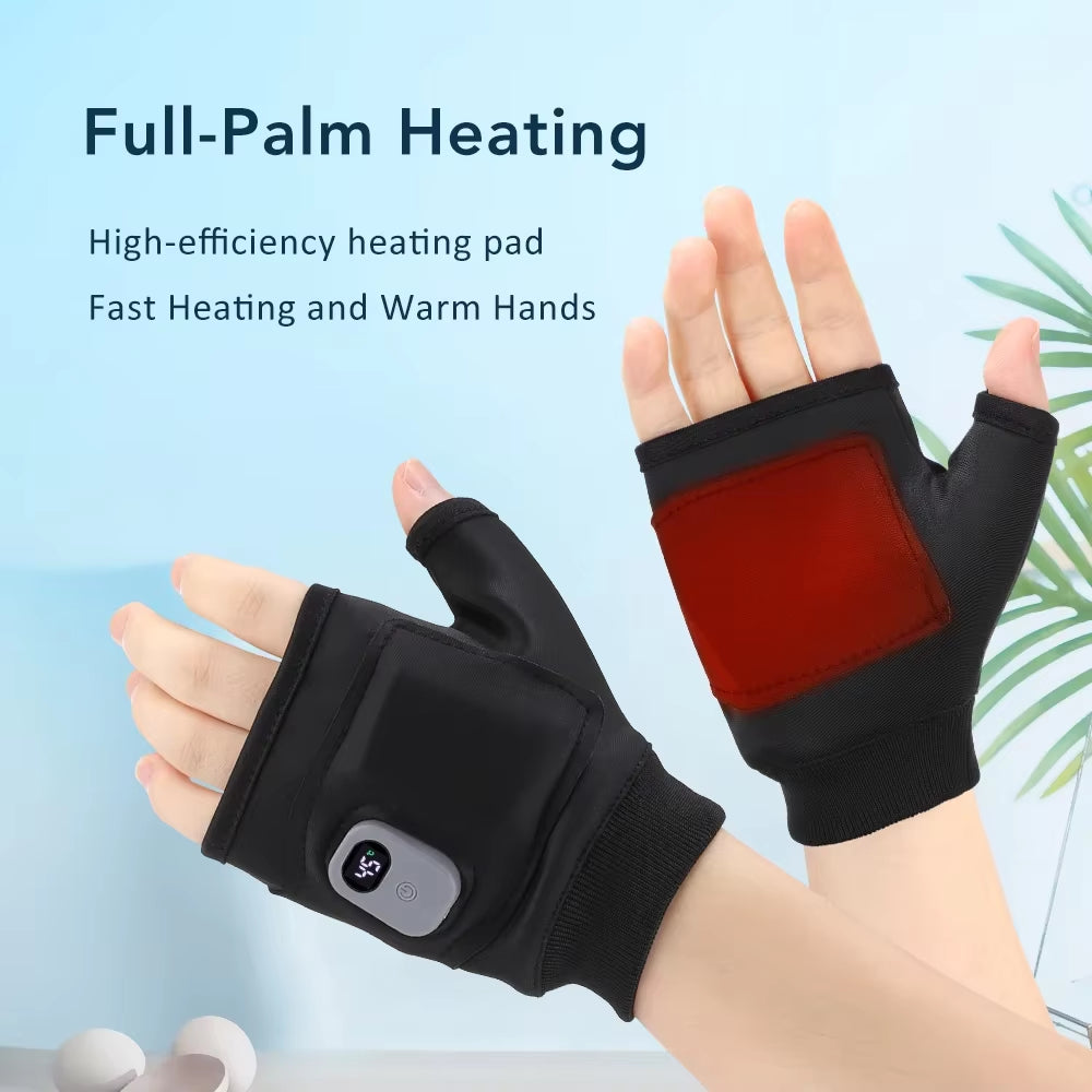 Smart Rechargeable Electric Heated Gloves 360° Heating Thermal Heated Gloves Windproof Touchscreen Home Outdoor Hiking Cycling