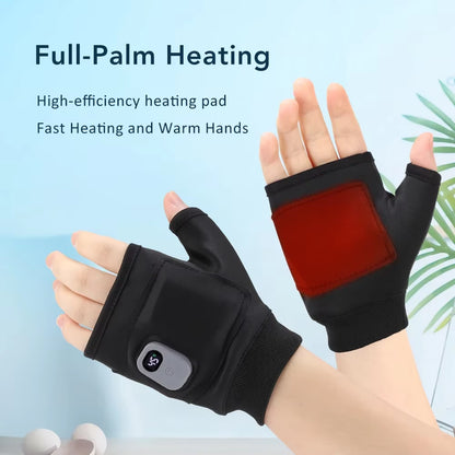 Smart Rechargeable Electric Heated Gloves 360° Heating Thermal Heated Gloves Windproof Touchscreen Home Outdoor Hiking Cycling